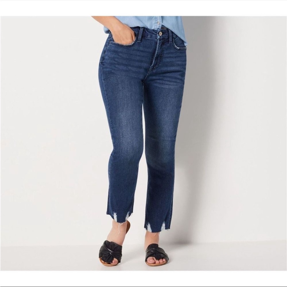 Jen7 7 All Mankind Ankle Straight Jeans Destroyed Hem Sonoma A3986078